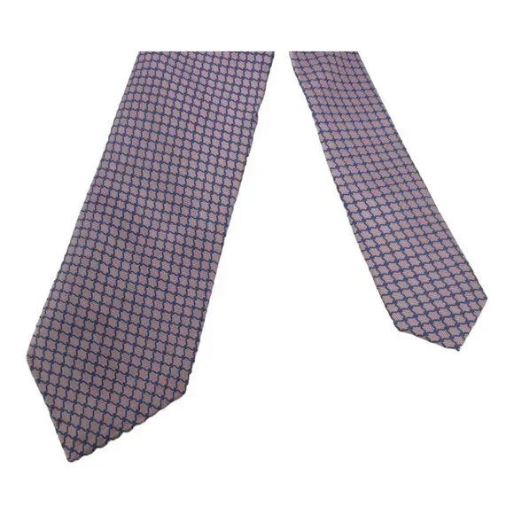 ETON Purple Geometric Silk Tie Made In Italy 59/2.3/4 EX COND